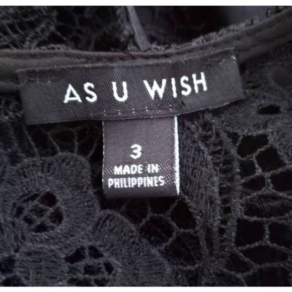 AS U WISH BLACK LACE DRESS SZ.3 EUC. - Picture 5 of 7